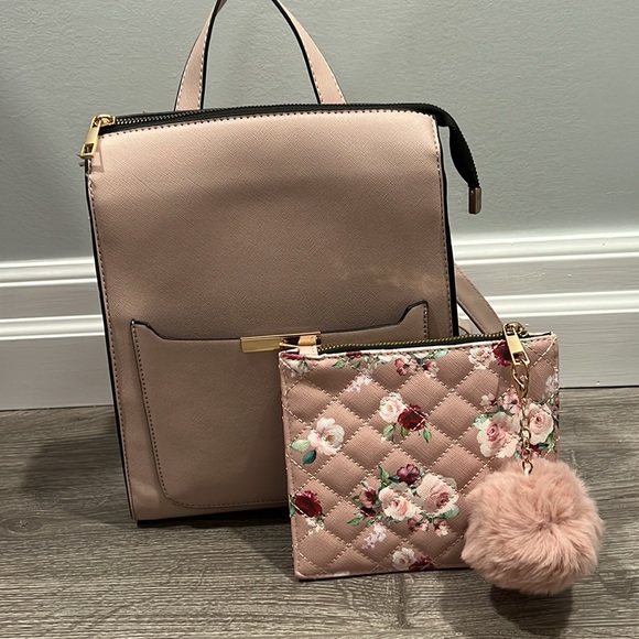 Pink Backpack With Pouch - Picture 2 of 3